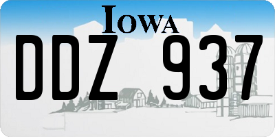 IA license plate DDZ937