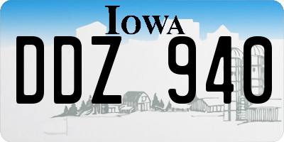 IA license plate DDZ940