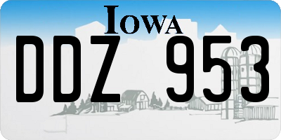 IA license plate DDZ953