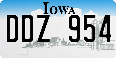 IA license plate DDZ954