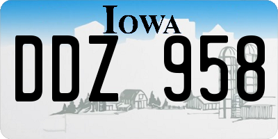 IA license plate DDZ958