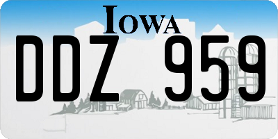 IA license plate DDZ959