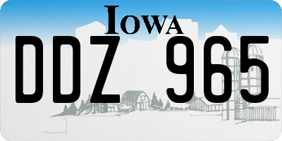IA license plate DDZ965