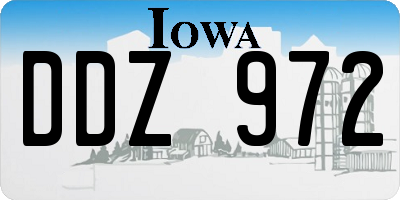 IA license plate DDZ972