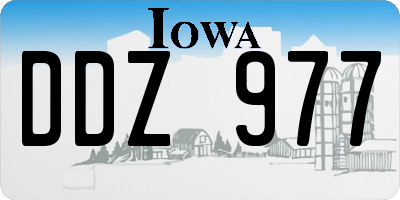 IA license plate DDZ977