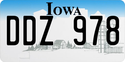 IA license plate DDZ978
