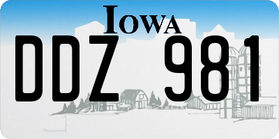 IA license plate DDZ981