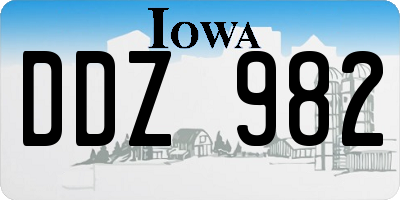 IA license plate DDZ982