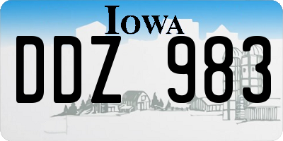 IA license plate DDZ983