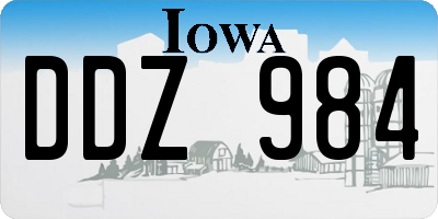IA license plate DDZ984