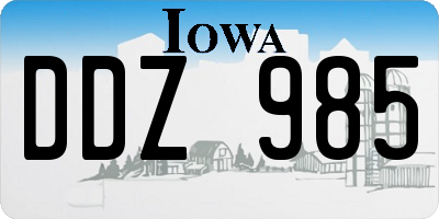IA license plate DDZ985