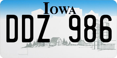 IA license plate DDZ986