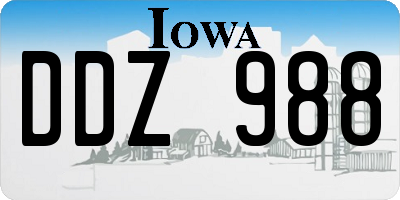 IA license plate DDZ988