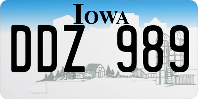 IA license plate DDZ989