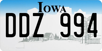 IA license plate DDZ994