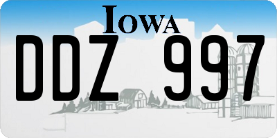 IA license plate DDZ997
