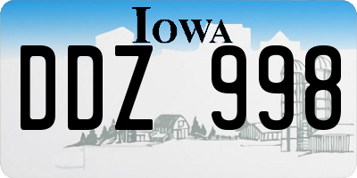IA license plate DDZ998