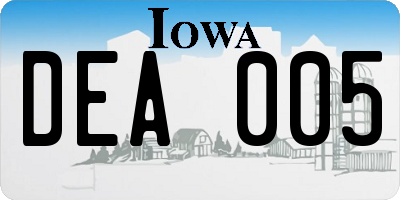 IA license plate DEA005