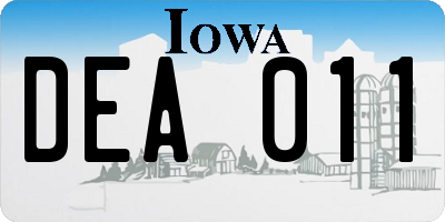 IA license plate DEA011