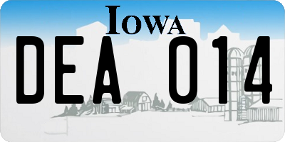IA license plate DEA014
