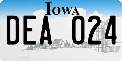 IA license plate DEA024