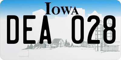 IA license plate DEA028