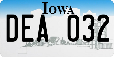 IA license plate DEA032