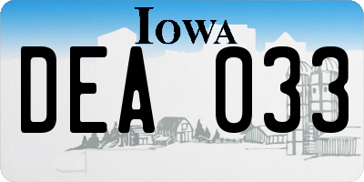 IA license plate DEA033
