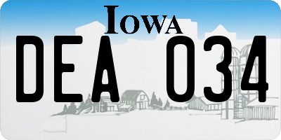 IA license plate DEA034