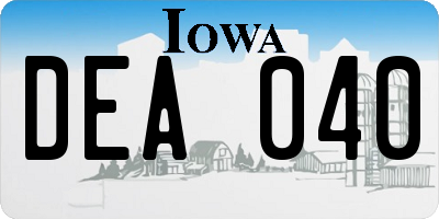 IA license plate DEA040