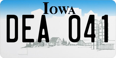 IA license plate DEA041