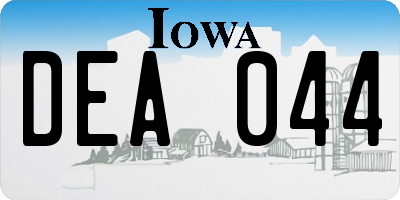 IA license plate DEA044