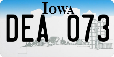 IA license plate DEA073