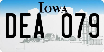 IA license plate DEA079