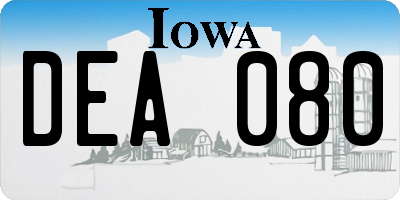 IA license plate DEA080