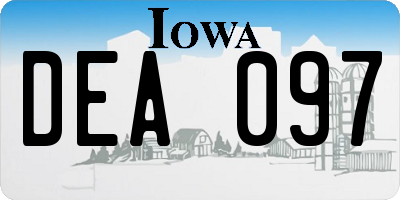 IA license plate DEA097