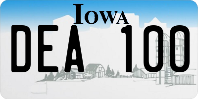 IA license plate DEA100