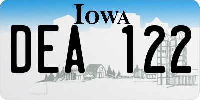 IA license plate DEA122