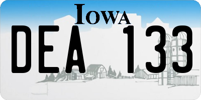 IA license plate DEA133