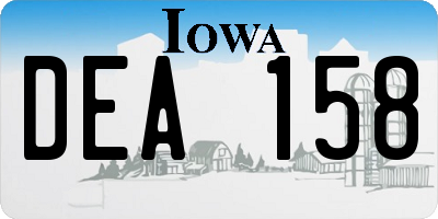 IA license plate DEA158