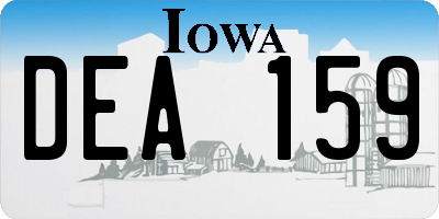 IA license plate DEA159