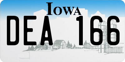 IA license plate DEA166