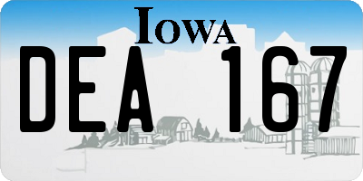 IA license plate DEA167