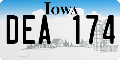 IA license plate DEA174