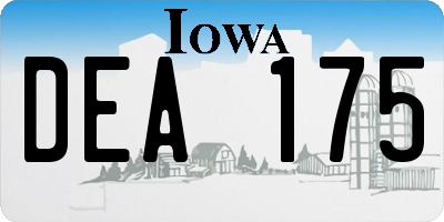 IA license plate DEA175