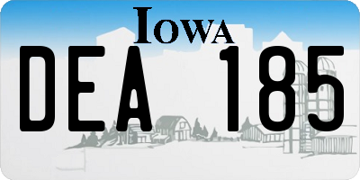 IA license plate DEA185