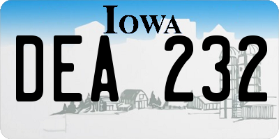 IA license plate DEA232
