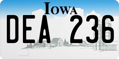 IA license plate DEA236