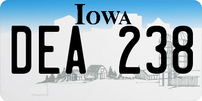 IA license plate DEA238