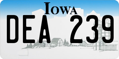 IA license plate DEA239
